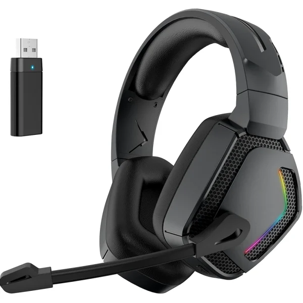 Wireless Bluetooth Gaming Headset with 2.4G Connection & Removable Mic, USB-C for PS5,PS4, PC, and Mobile