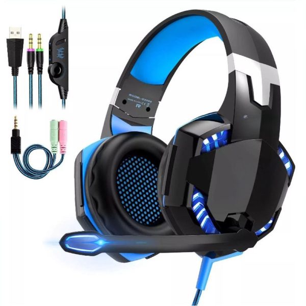 LED RGB Gaming Headset with Noise Reduction, Compatible with PS4, PC, Xbox One